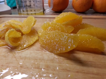 Orangenfilets auslösen
